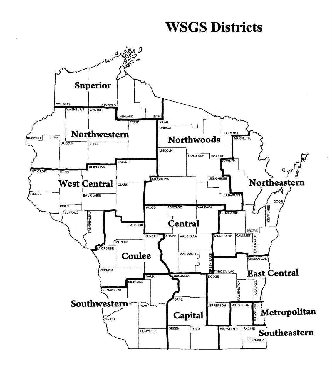WSGS Districts Map